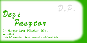 dezi pasztor business card